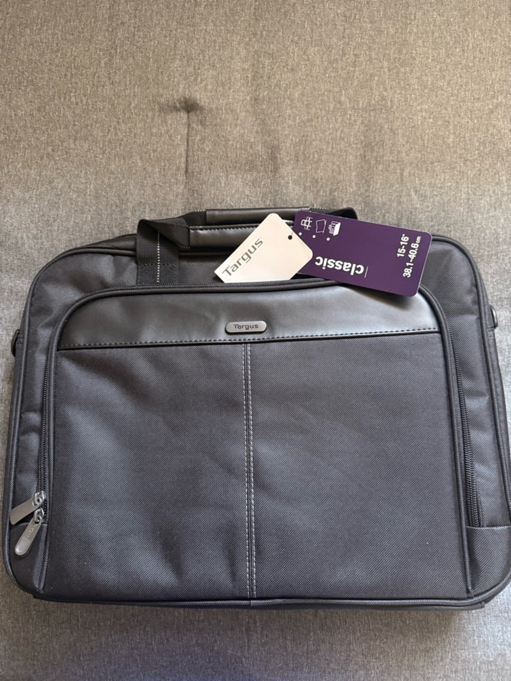 Targus Black Laptop Briefcase with Front Pocket and Dual Handles